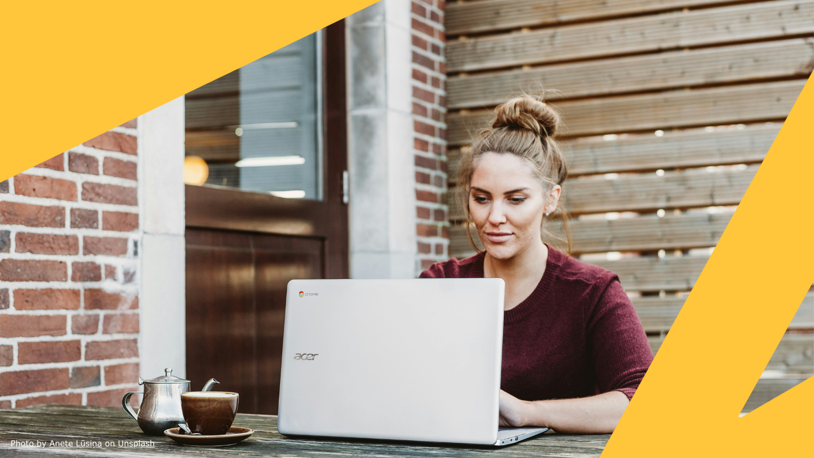Woman sitting at laptop